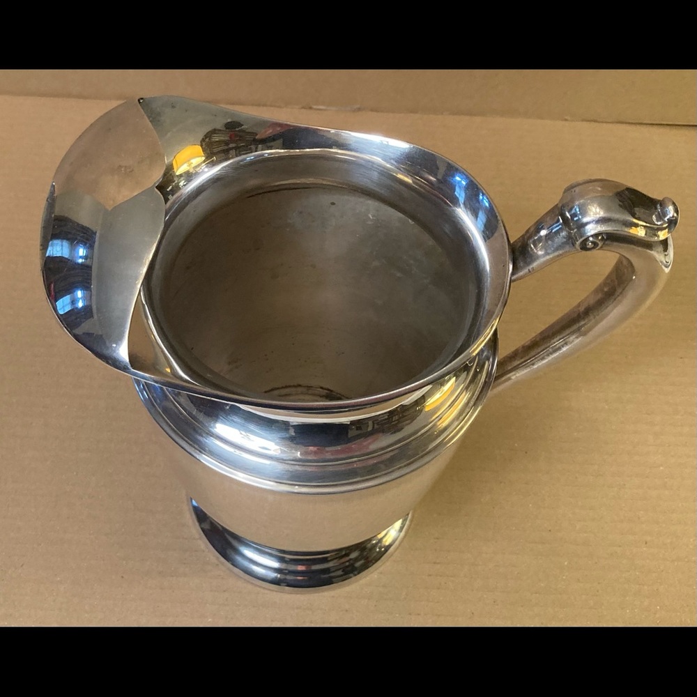 COPY - Sterling silver plate Georgian style water pitcher wide ice guard spout - Picture 8 of 12